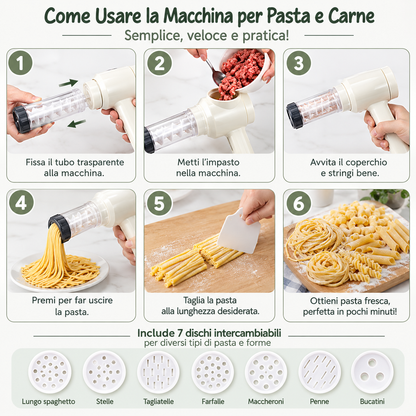 Macchina per la Pasta Elettrica Wireless – Prepara Pasta Fresca in Pochi Minuti