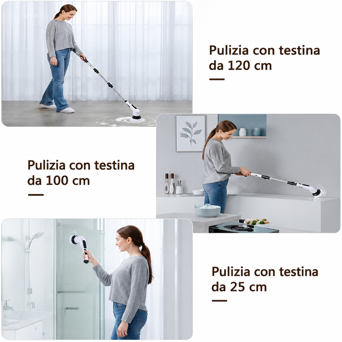 Easy casa Spazzola Elettrica Ricaricabile 7 in 1