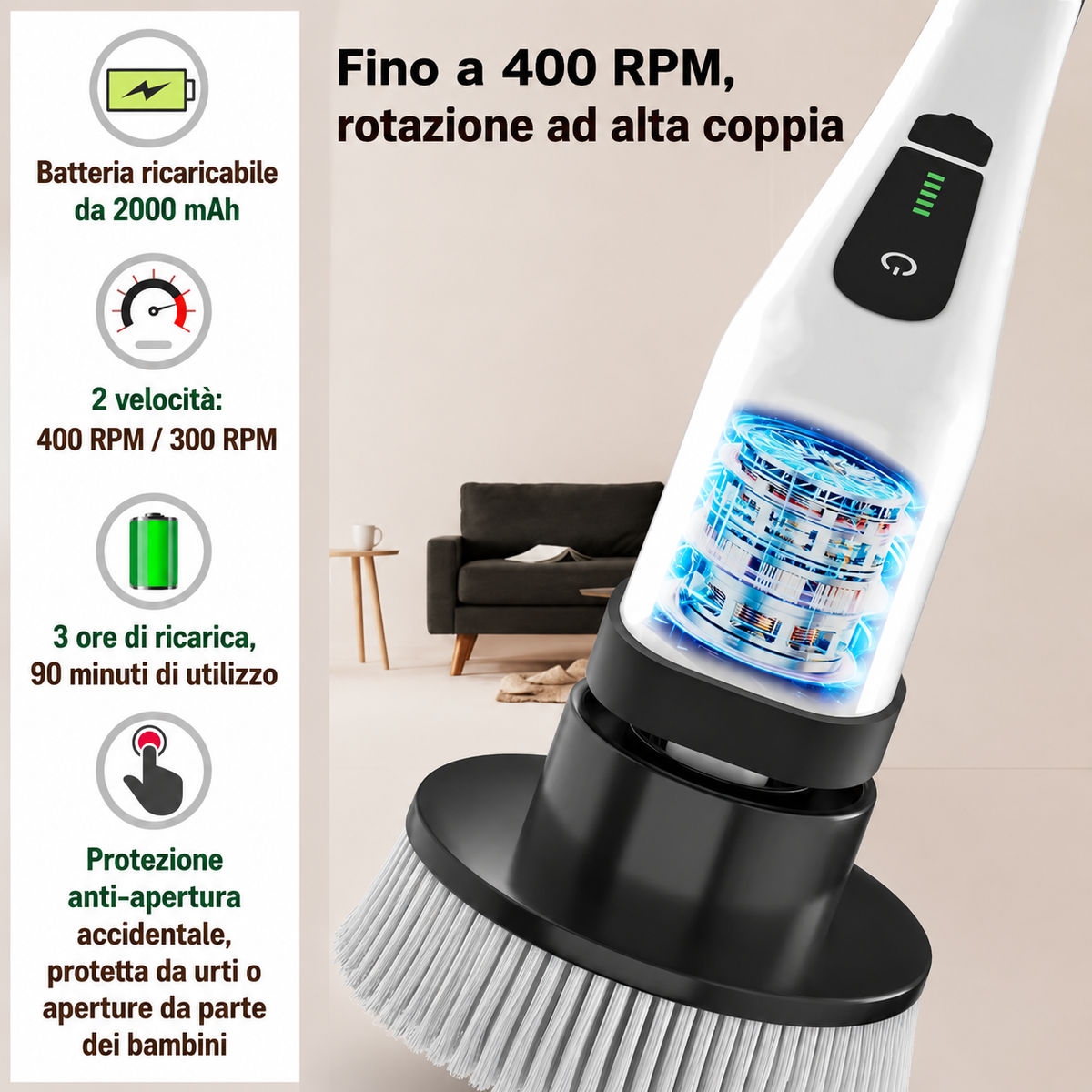 Easy casa Spazzola Elettrica Ricaricabile 7 in 1